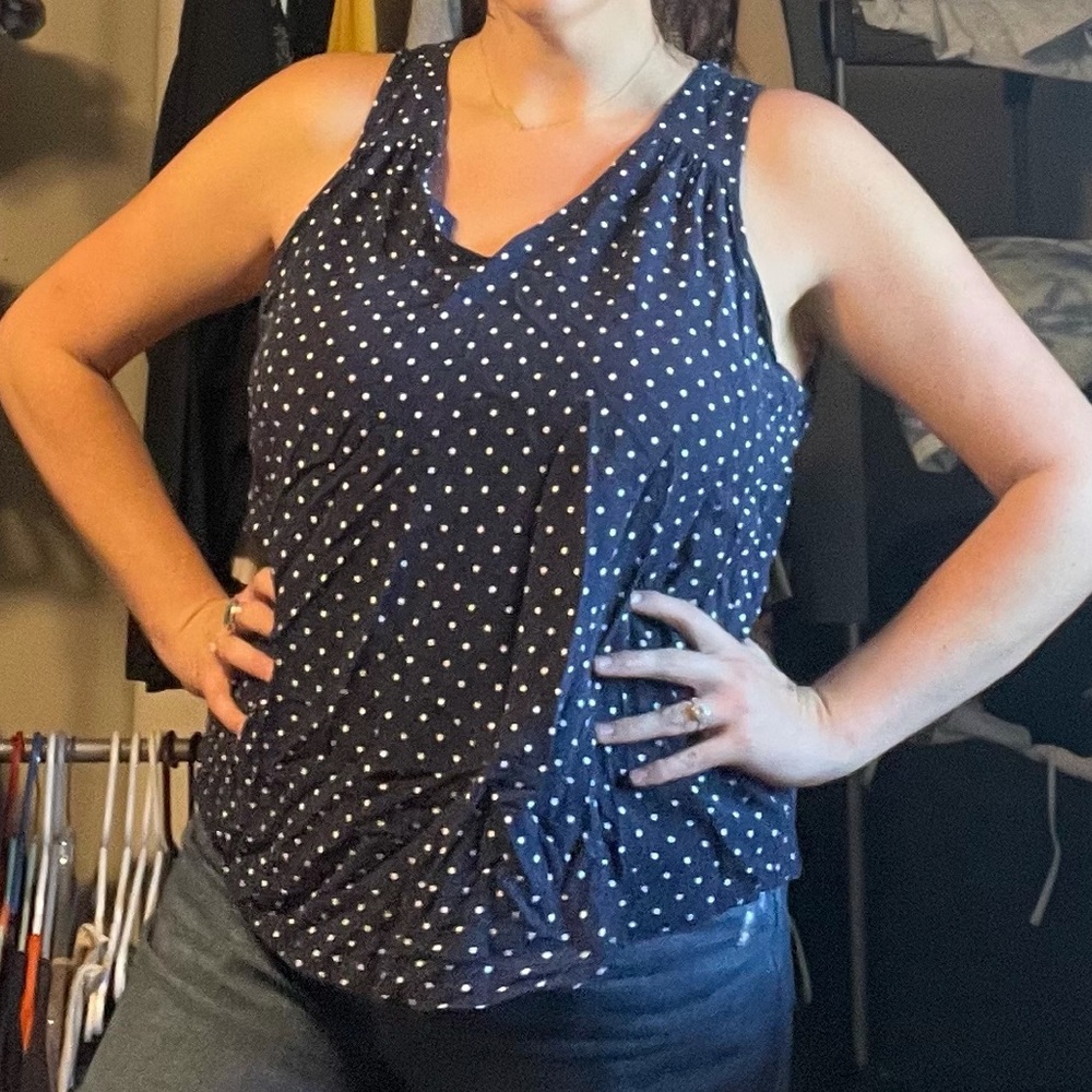 Navy Polka Dot Shirt